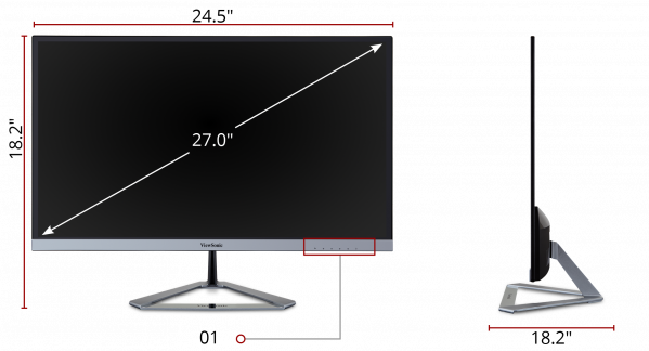 Viewsonic VX2776-SMHD 27" 1080p Frameless IPS Monitor -