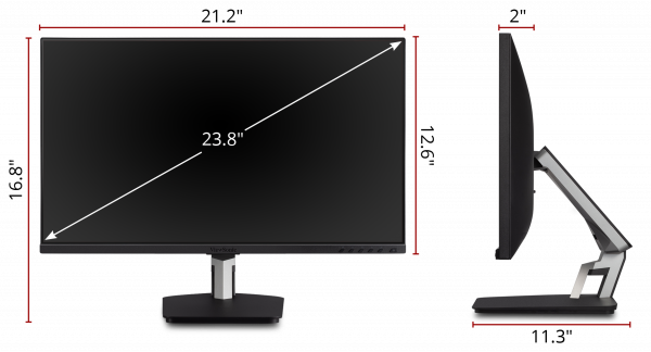 Viewsonic TD2455 24” 10-point Touch Display (PCT) with Advanced Ergonomic Stand, Full HD - ViewSonic Corp.