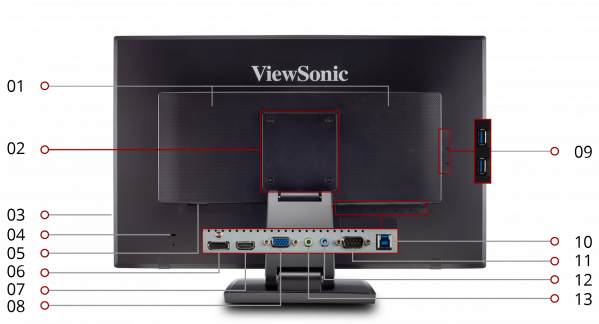 Viewsonic TD2760 27” 10-point Touch Display (PCT) with Advanced Ergonomic Stand, Full HD - ViewSonic Corp.