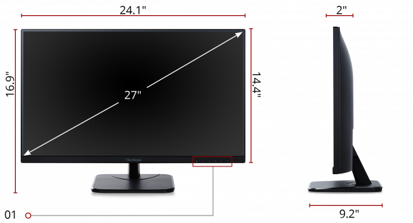 Viewsonic VA2756-MHD 27" Frameless 1080p IPS Monitor - ViewSonic Corp.